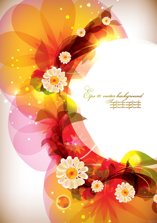 free vector Dream of flowers vector background 1